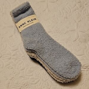 Anne Klein See Women Soft Blue Slipper Socks